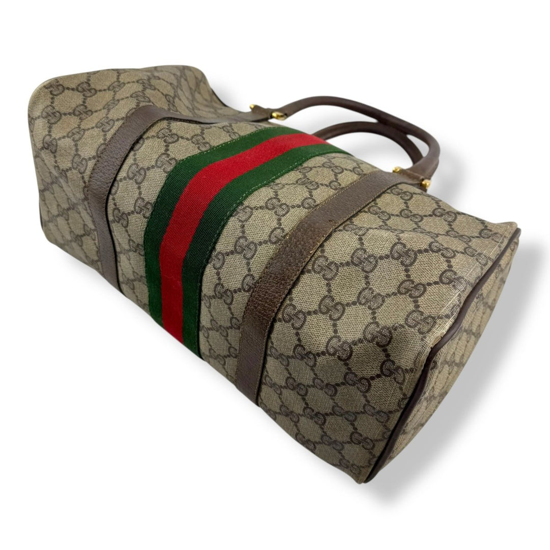 Gucci Beige GG Monogram Boston Canvas Bag - Lux Central