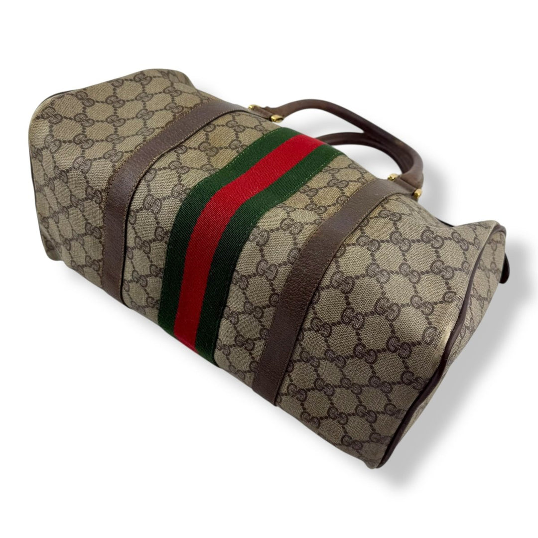 Gucci Beige GG Monogram Boston Canvas Bag - Lux Central