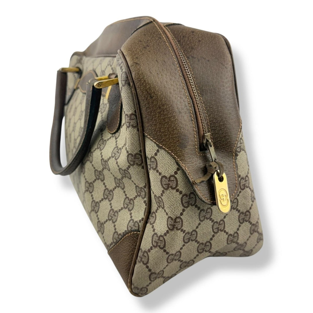Gucci Beige GG Monogram Boston Canvas Bag - Lux Central