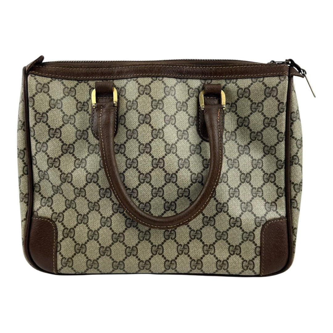 Gucci Beige GG Monogram Boston Canvas Bag - Lux Central