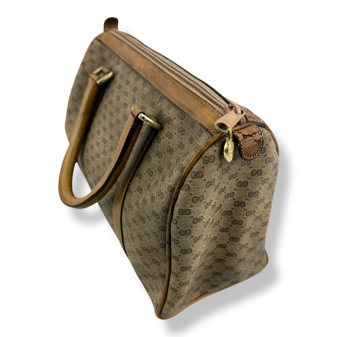 Gucci Beige GG Monogram Boston Canvas Bag - Lux Central