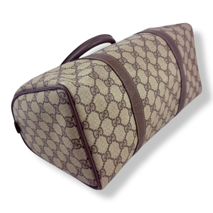Gucci Beige GG Monogram Boston Canvas Bag - Lux Central