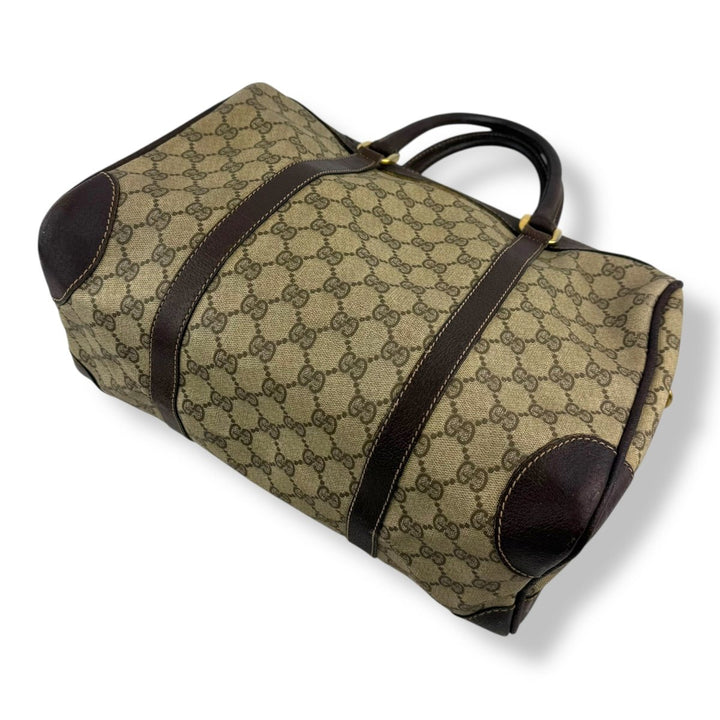 Gucci Beige GG Monogram Boston Canvas Bag - Lux Central