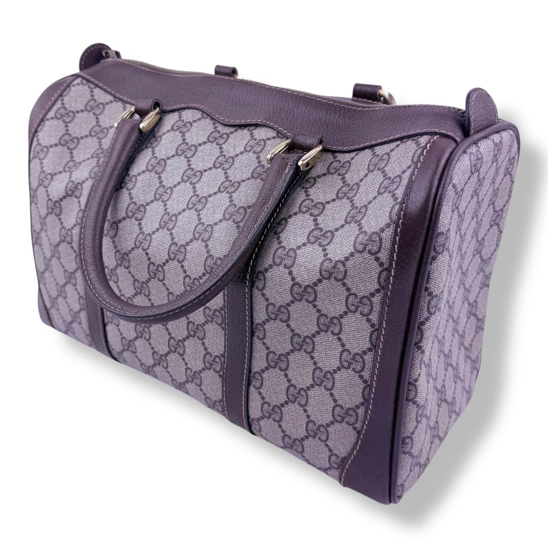Gucci Beige GG Monogram Boston Canvas Bag - Lux Central
