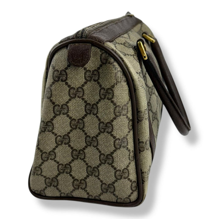 Gucci Beige GG Monogram Boston Canvas Bag - Lux Central