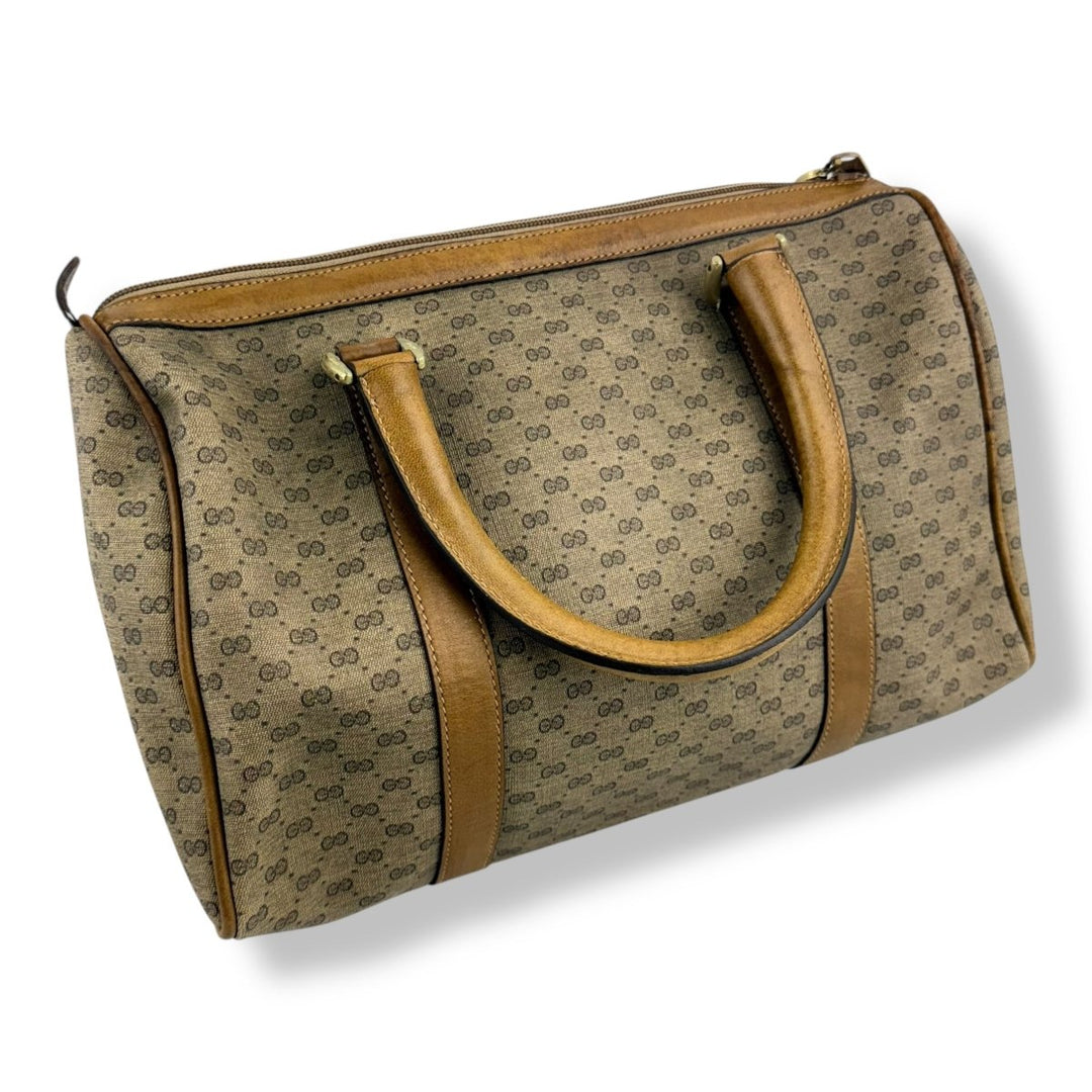 Gucci Beige GG Monogram Boston Canvas Bag - Lux Central