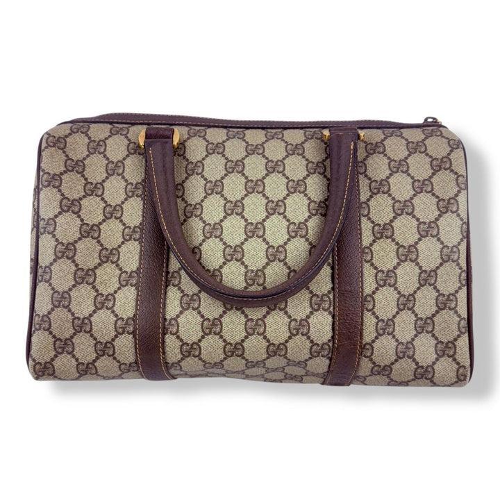 Gucci Beige GG Monogram Boston Canvas Bag - Lux Central