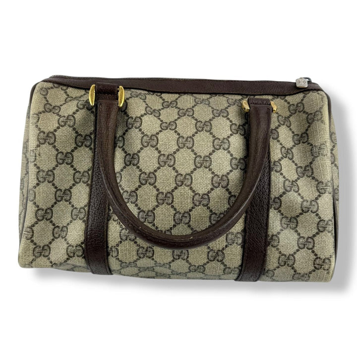 Gucci Beige GG Monogram Boston Canvas Bag - Lux Central