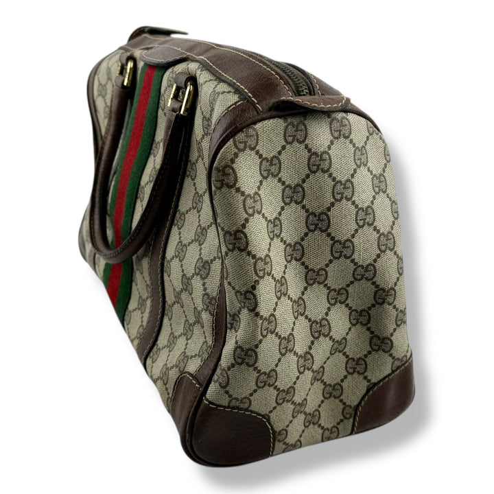 Gucci Beige GG Monogram Boston Canvas Bag - Lux Central