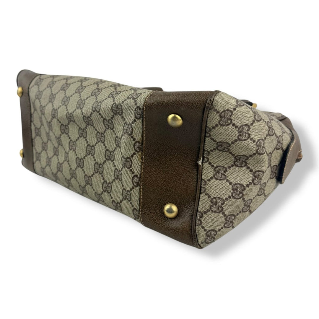 Gucci Beige GG Monogram Boston Canvas Bag - Lux Central