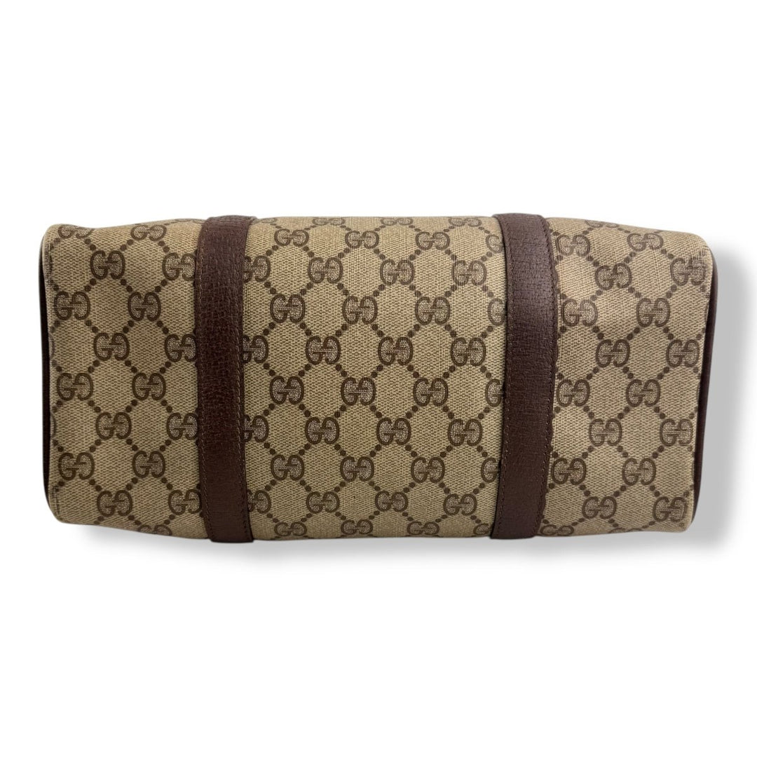 Gucci Beige GG Monogram Boston Canvas Bag - Lux Central