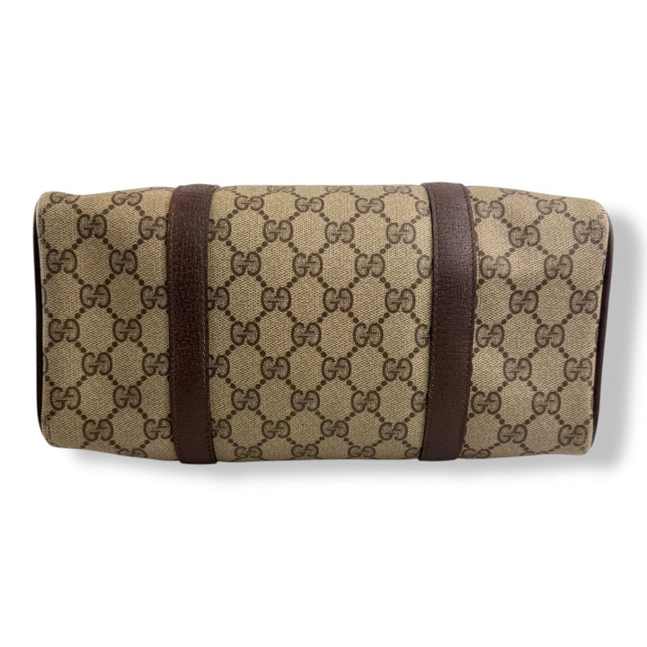 Gucci Beige GG Monogram Boston Canvas Bag - Lux Central