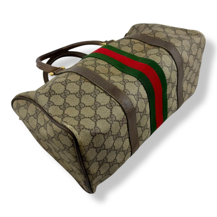 Gucci Beige GG Monogram Boston Canvas Bag - Lux Central
