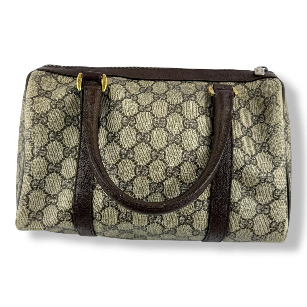 Gucci Beige GG Monogram Boston Canvas Bag - Lux Central