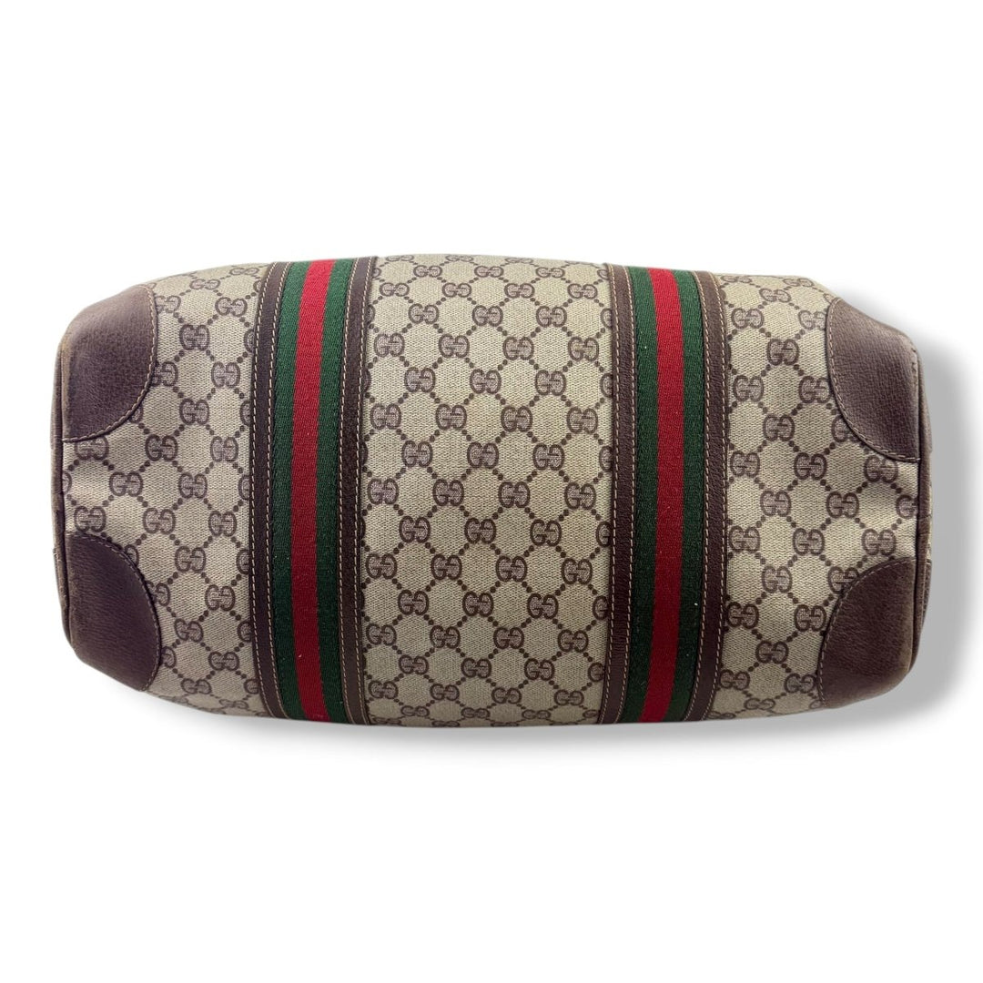 Gucci Beige GG Monogram Boston Canvas Bag - Lux Central