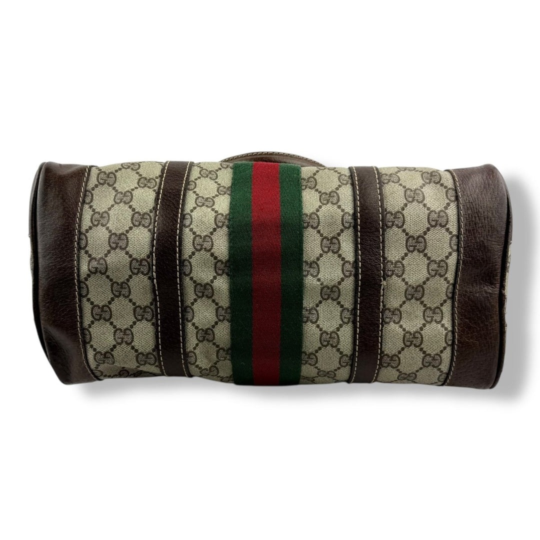 Gucci Beige GG Monogram Boston Canvas Bag - Lux Central