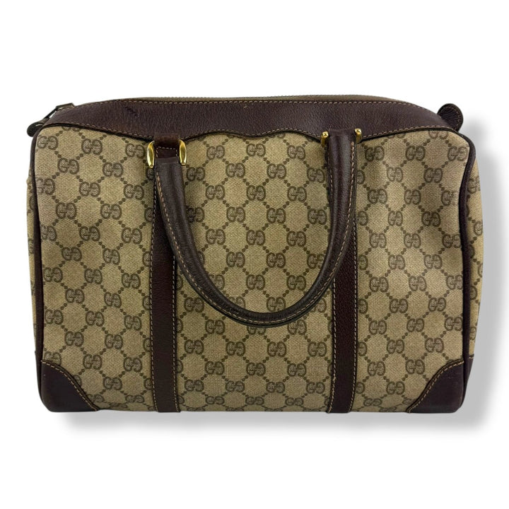 Gucci Beige GG Monogram Boston Canvas Bag - Lux Central