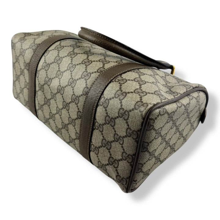 Gucci Beige GG Monogram Boston Canvas Sherry Line Bag - Lux Central