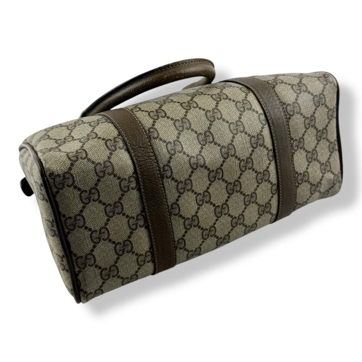 Gucci Beige GG Monogram Boston Canvas Sherry Line Bag - Lux Central