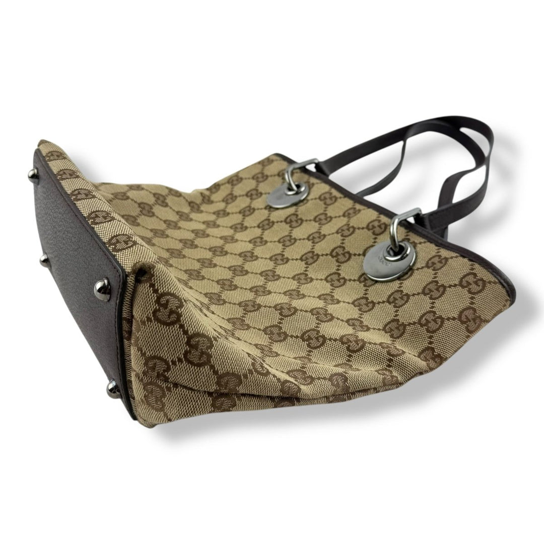 Gucci Beige GG Monogram Canvas Shoulder Tote Handbag - Lux Central