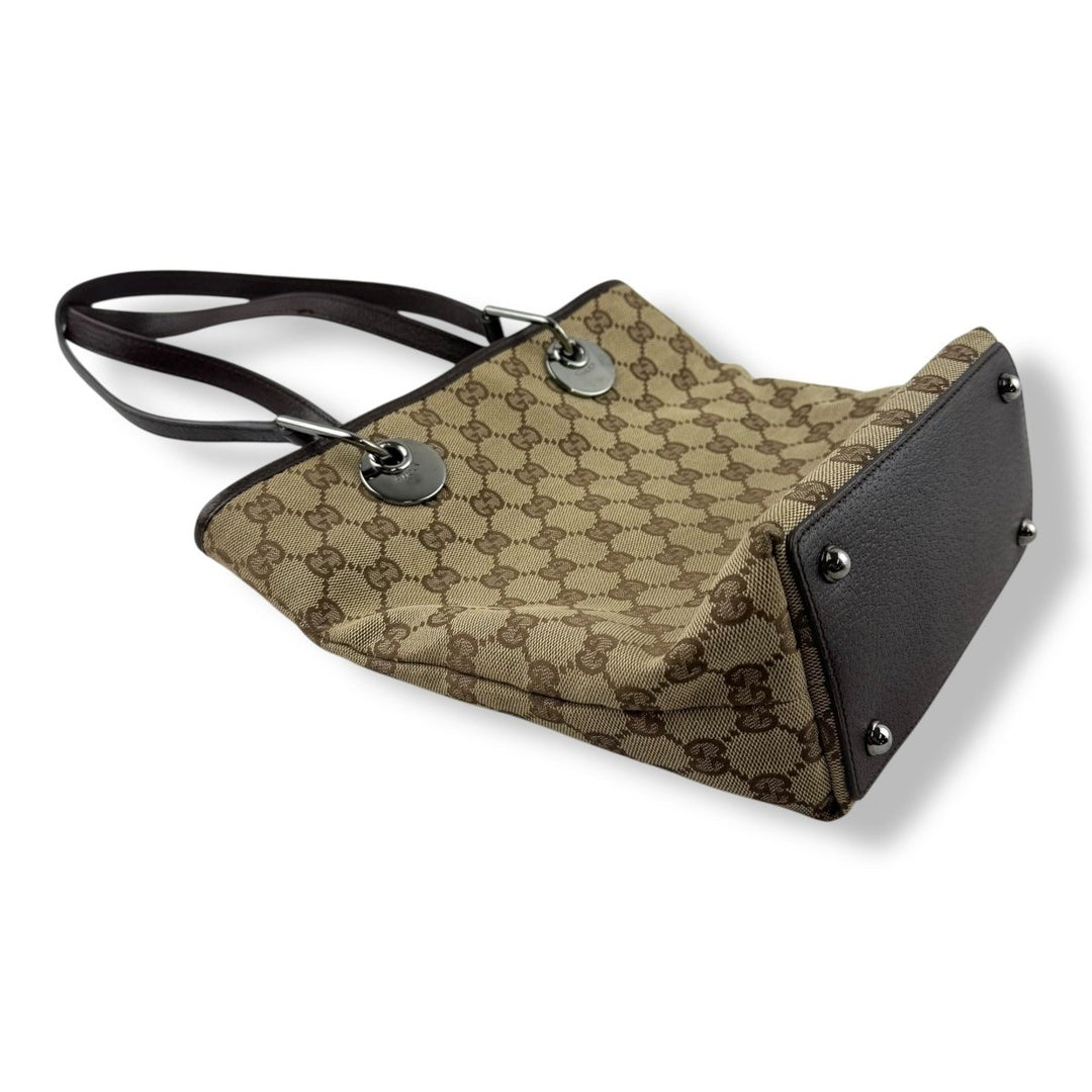 Gucci Beige GG Monogram Canvas Shoulder Tote Handbag - Lux Central