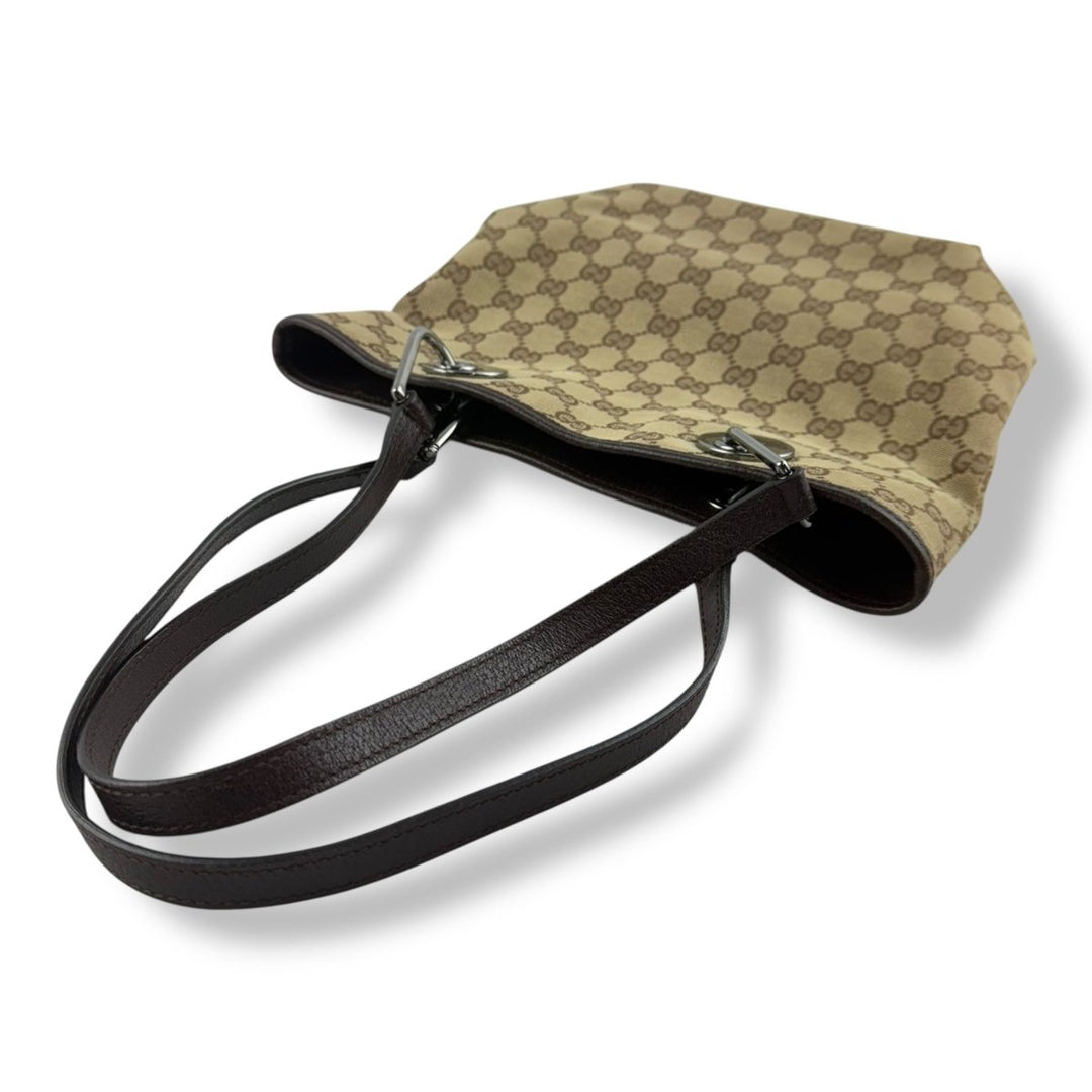 Gucci Beige GG Monogram Canvas Shoulder Tote Handbag - Lux Central