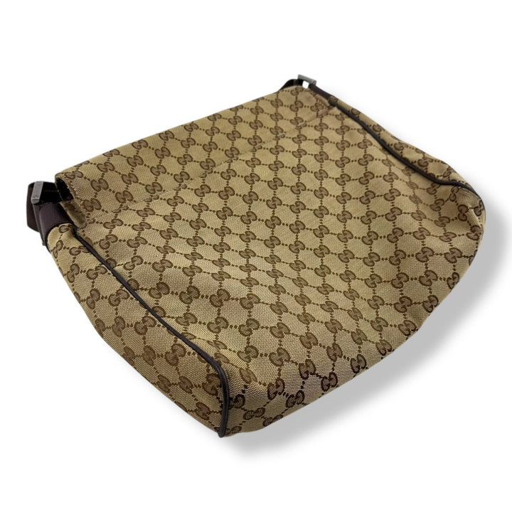 Gucci Beige GG Monogram Crossbody Messenger Bag - Lux Central