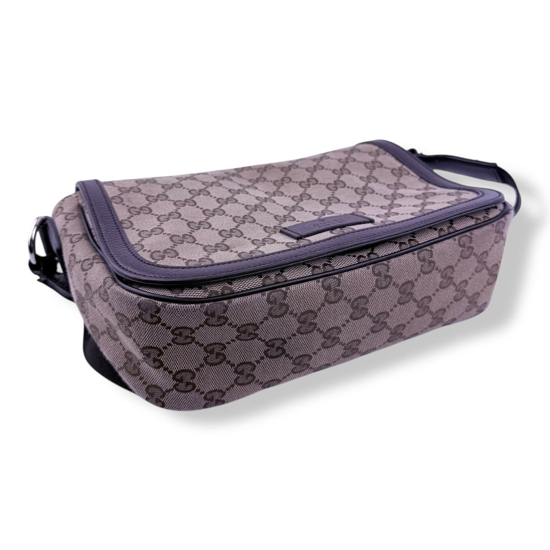 Gucci Beige GG Monogram Crossbody Messenger Bag - Lux Central