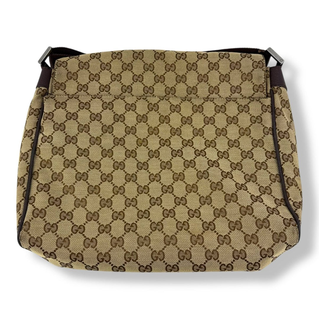 Gucci Beige GG Monogram Crossbody Messenger Bag - Lux Central