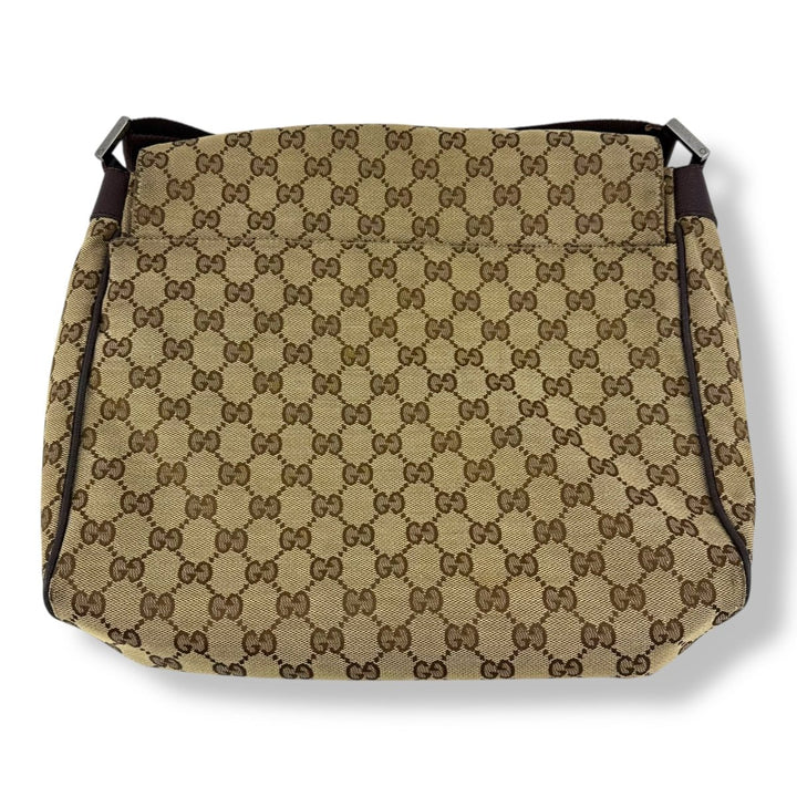 Gucci Beige GG Monogram Crossbody Messenger Bag - Lux Central