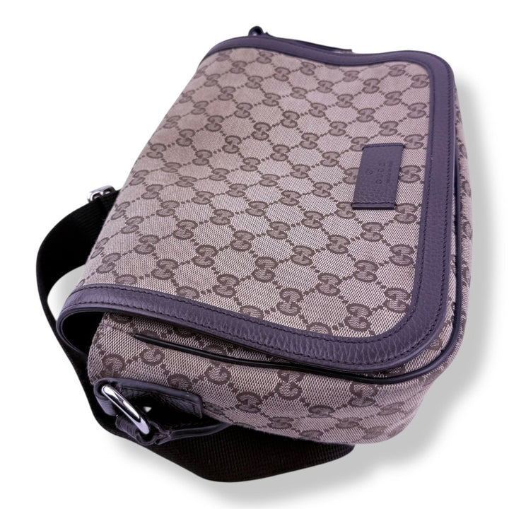 Gucci Beige GG Monogram Crossbody Messenger Bag - Lux Central