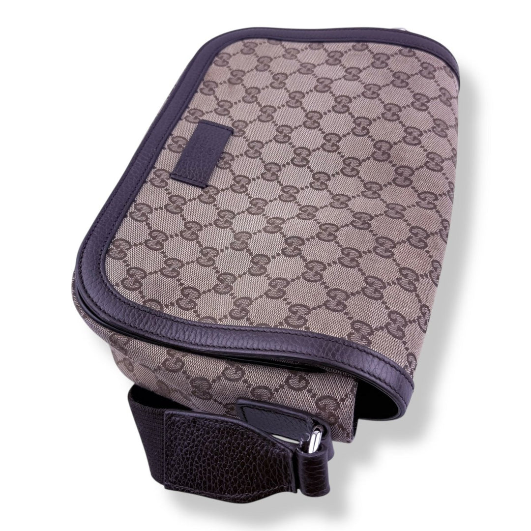 Gucci Beige GG Monogram Crossbody Messenger Bag - Lux Central