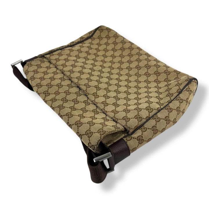 Gucci Beige GG Monogram Crossbody Messenger Bag - Lux Central