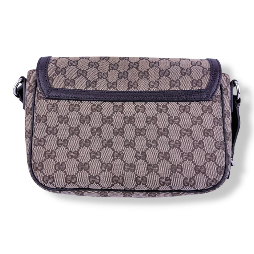 Gucci Beige GG Monogram Crossbody Messenger Bag - Lux Central