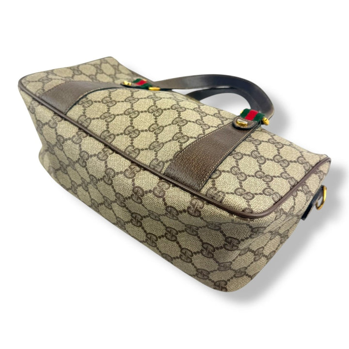 Gucci Beige GG Ophidia Boston Canvas Bag - Lux Central