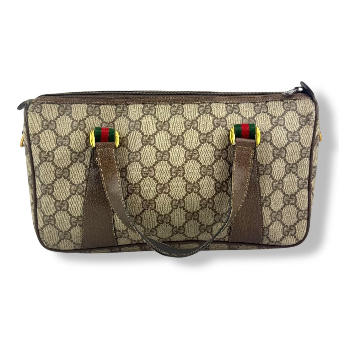 Gucci Beige GG Ophidia Boston Canvas Bag - Lux Central