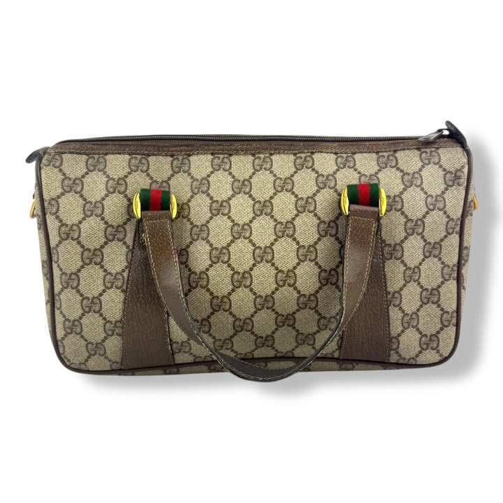 Gucci Beige GG Ophidia Boston Canvas Bag - Lux Central