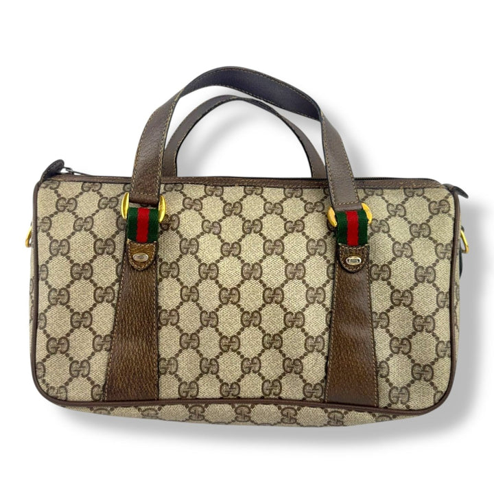 Gucci Beige GG Ophidia Boston Canvas Bag - Lux Central