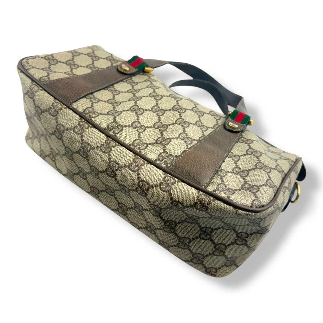 Gucci Beige GG Ophidia Boston Canvas Bag - Lux Central