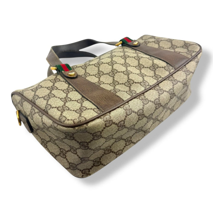 Gucci Beige GG Ophidia Boston Canvas Bag - Lux Central