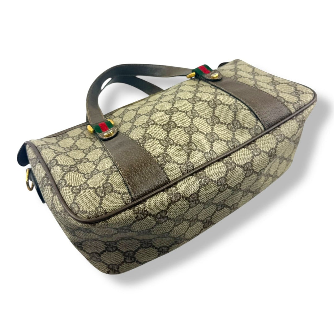 Gucci Beige GG Ophidia Boston Canvas Bag - Lux Central