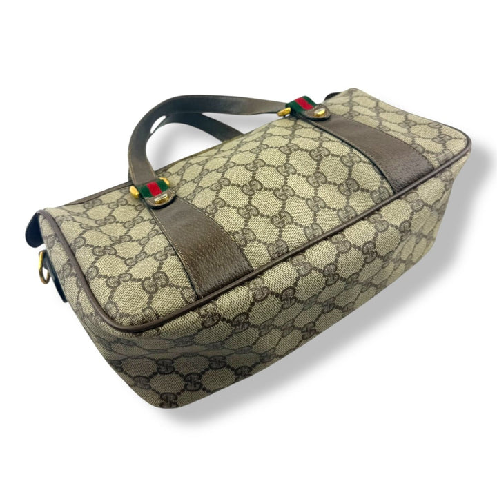 Gucci Beige GG Ophidia Boston Canvas Bag - Lux Central