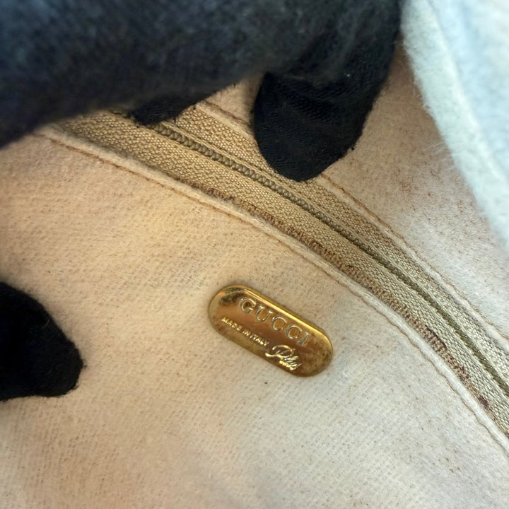 Gucci Beige GG Plus Monogram Boston Canvas Bag - Lux Central