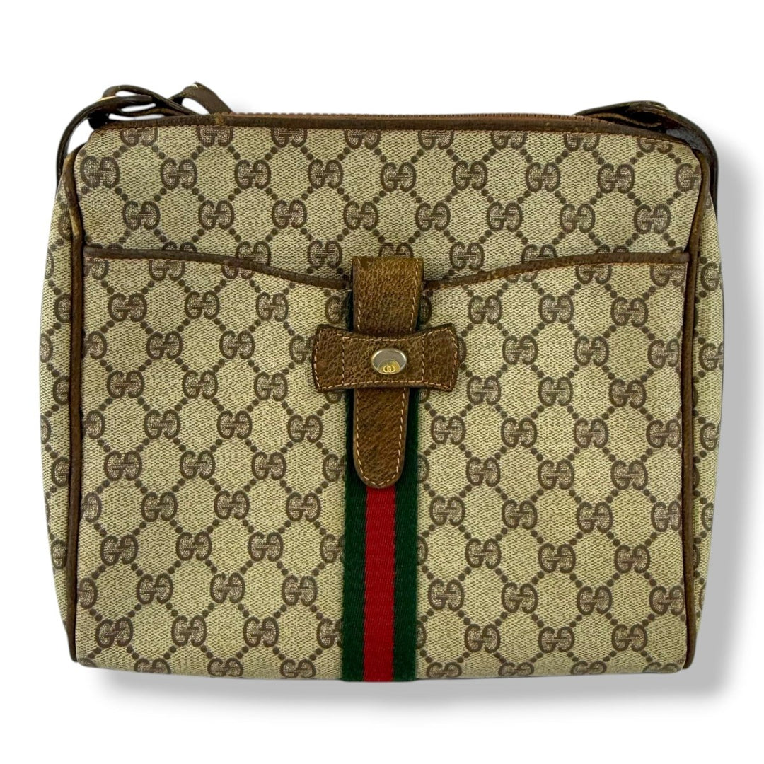 Gucci Beige Hobo Sherry Line Shoulder Handbag - Lux Central