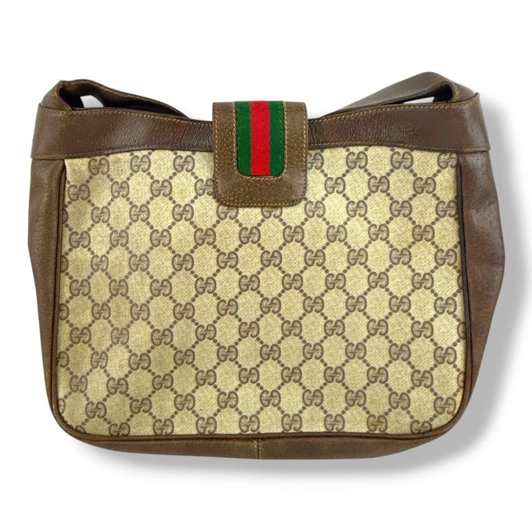 Gucci Beige Hobo Sherry Line Shoulder Handbag - Lux Central