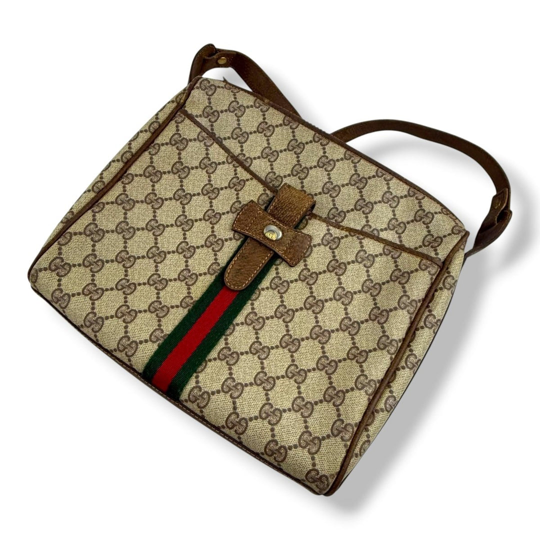 Gucci Beige Hobo Sherry Line Shoulder Handbag - Lux Central