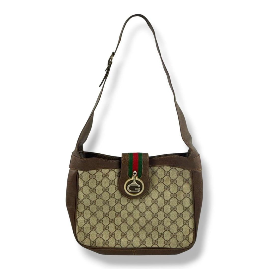 Gucci Beige Hobo Sherry Line Shoulder Handbag - Lux Central