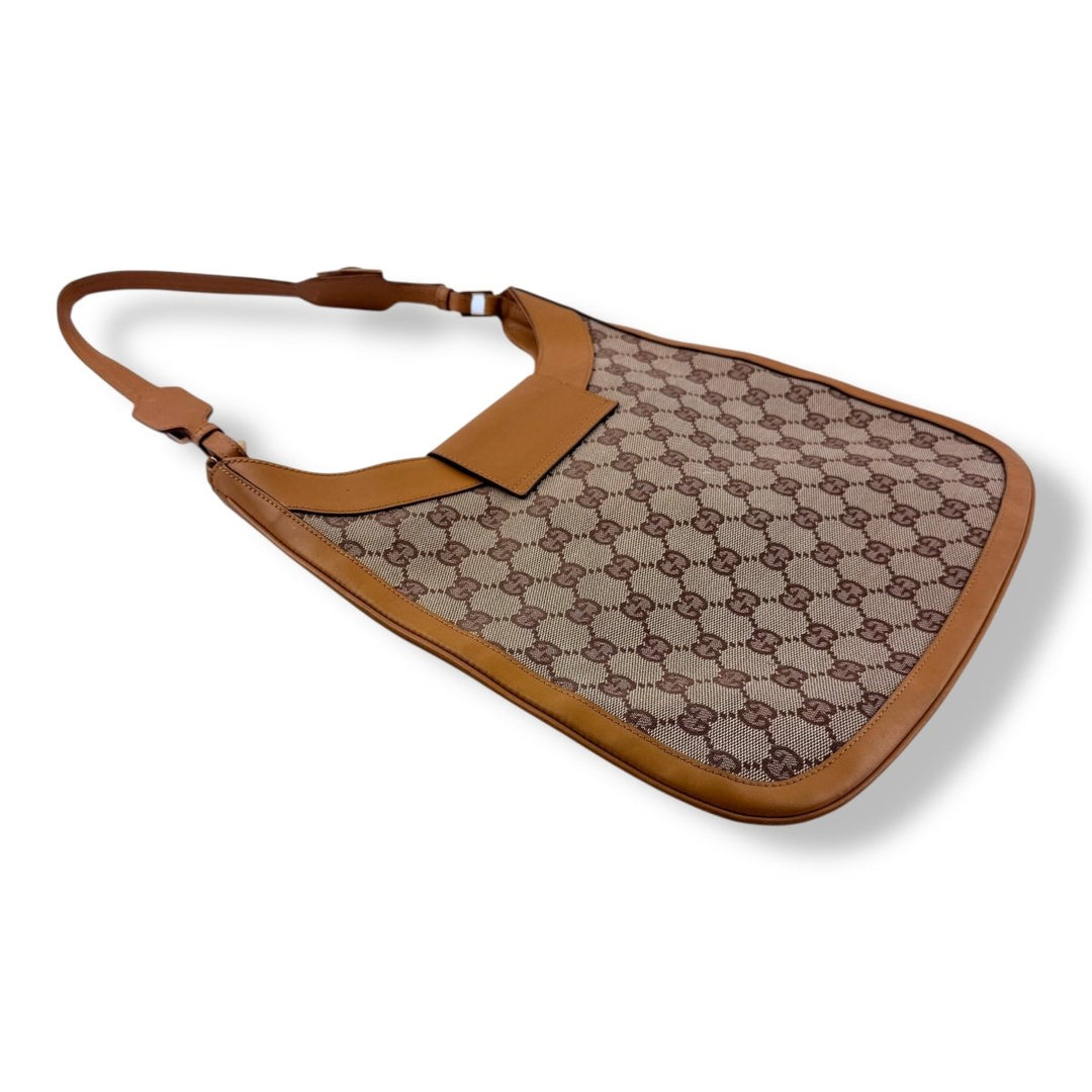 Gucci Beige Jackie Canvas Shoulder Handbag - Lux Central