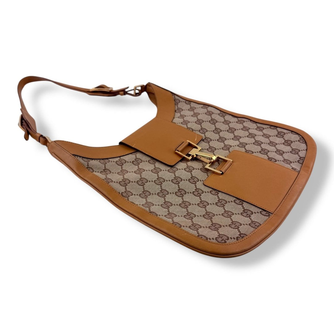 Gucci Beige Jackie Canvas Shoulder Handbag - Lux Central