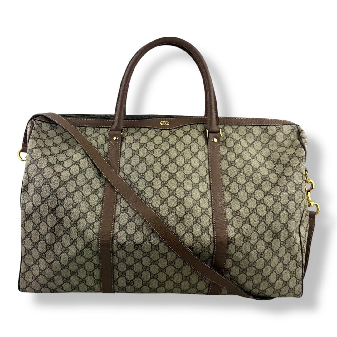 Gucci Beige Monogram Large Duffle with Crossbody Strap - Lux Central
